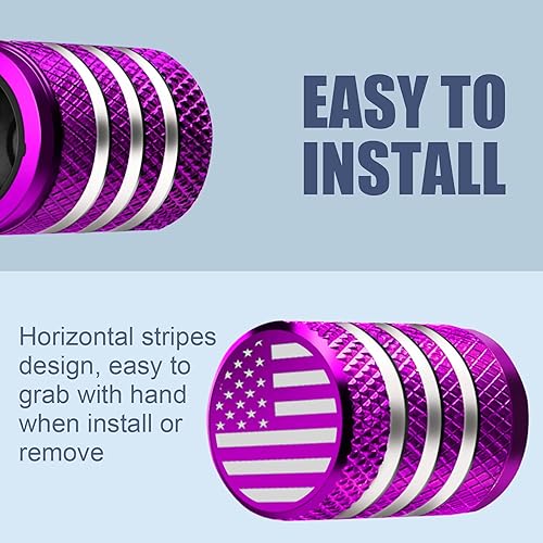 Vista 202 de Cubierta de tapón de válvula para neumático Paquete de 5 tapas de aire de metal, forro de plástico, resiste la corrosión, contra fugas, de rock and