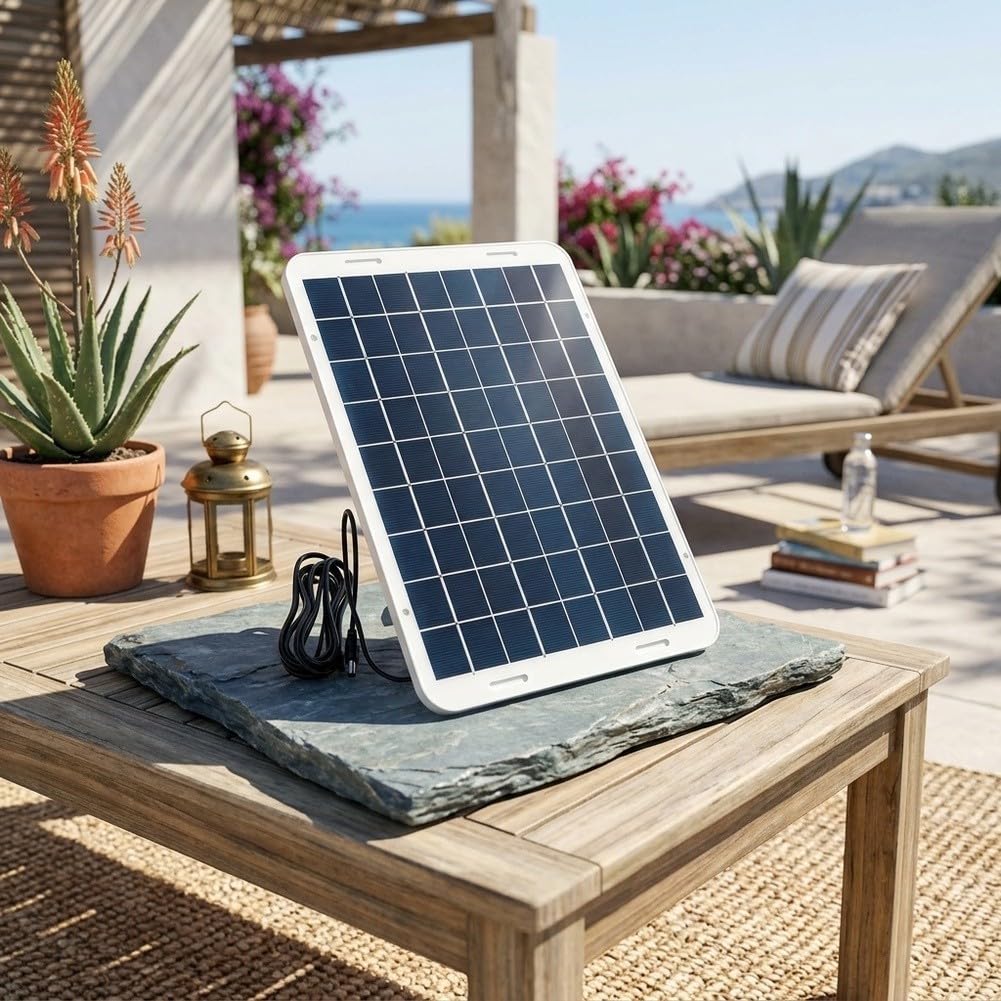 Pannello di Ricarica Solare 15w 18v Con Interfaccia Dc5521 Per Telecamere di Sicurezza Esterna Manutenzione Alimentatore Senza Manutenzione Resistente alle intemperie Design Sicuro Stabile Fonte di