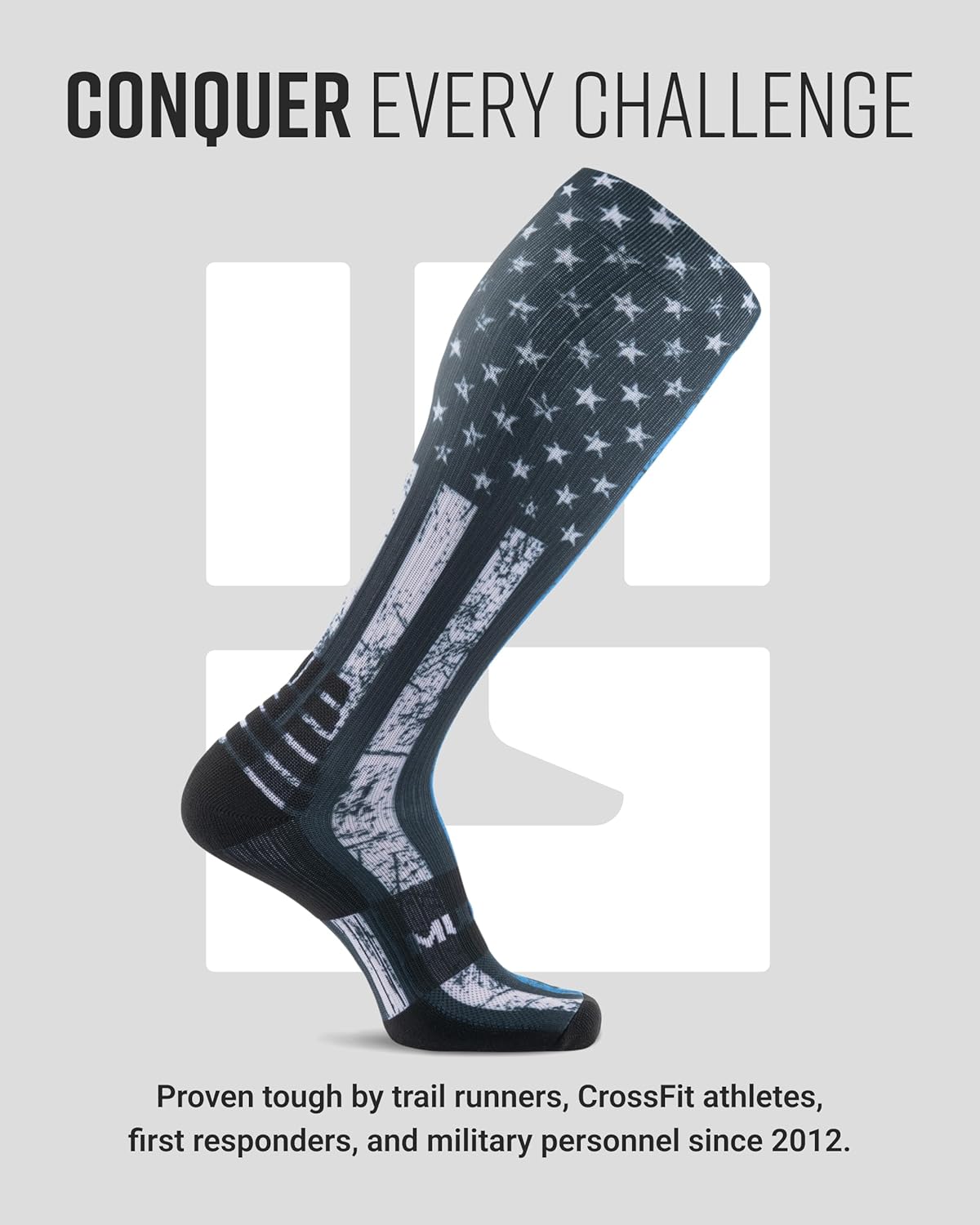 MudGear Premium Compression Socks, Special Edition Sweat-Resistant Knee High Socks for Marathon, Running, Hiking & Biking