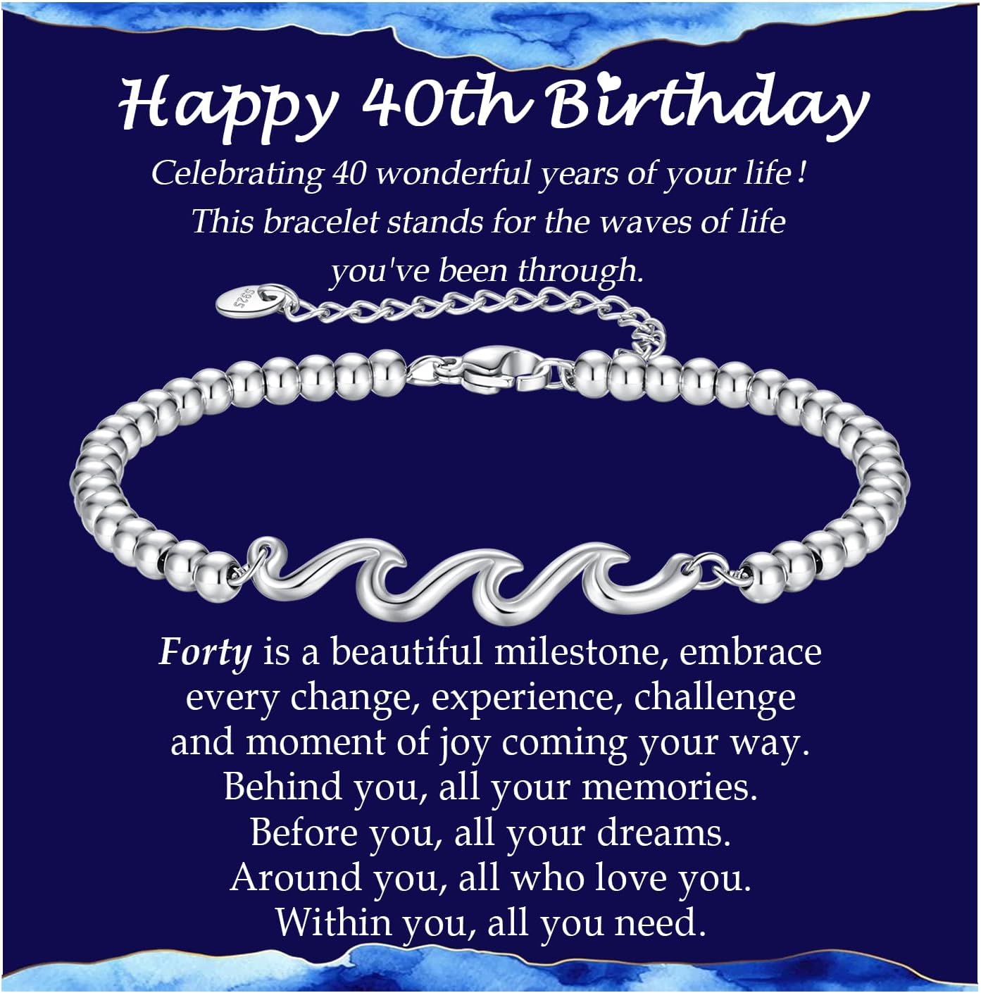 Birthday Gift for Mom Wife Grandma Daughter Friend Bestie Sister, Silver Wave Bracelet Gift for Woman Birthday Gifts Ideas, The Waves of Life We've Through Together Gift for Christmas Mothers Day