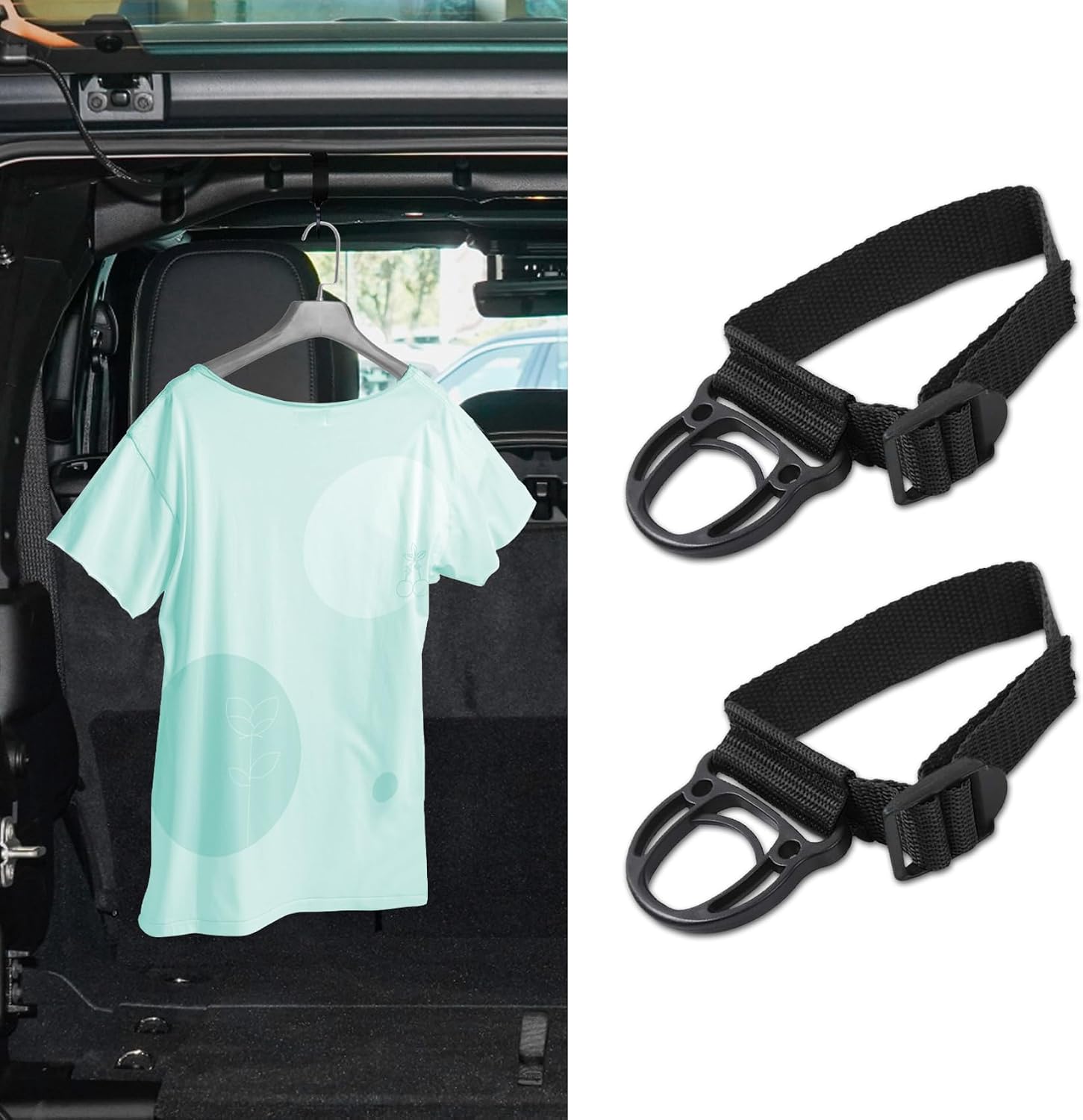 2PCS Roll Bar Coat Hanger Clothes Hook for Jeep, Car Clothes Hook