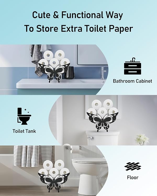 Wigag Butterfly Toilet Paper Holder Stand, Decorative Toilet Paper Storage by Wigag - Used condition - Image 5