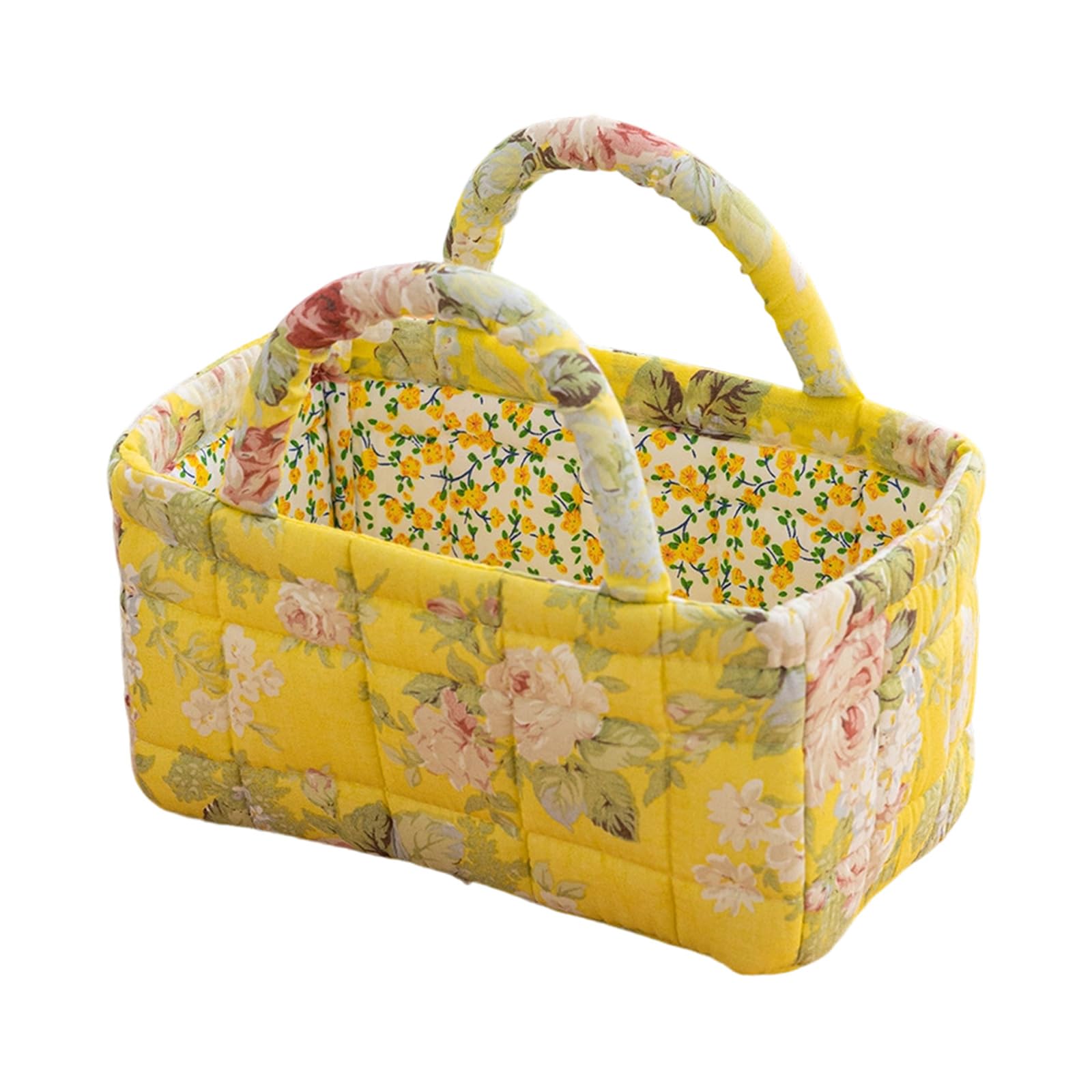 Msioytog N9 Stylish Printed Fabric Storage Box For Makeup Accessories And Small Items Elegant Cotton Fabric Storage Basket Cloth Lingerie Box