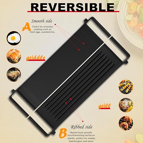 Miniatura 7 de WB31X24998 - Repuesto de plancha reversible para piezas de estufa GE, placa de plancha de hierro fundido WB31X24738 JXGRILL1 GE Gas Range Partes de