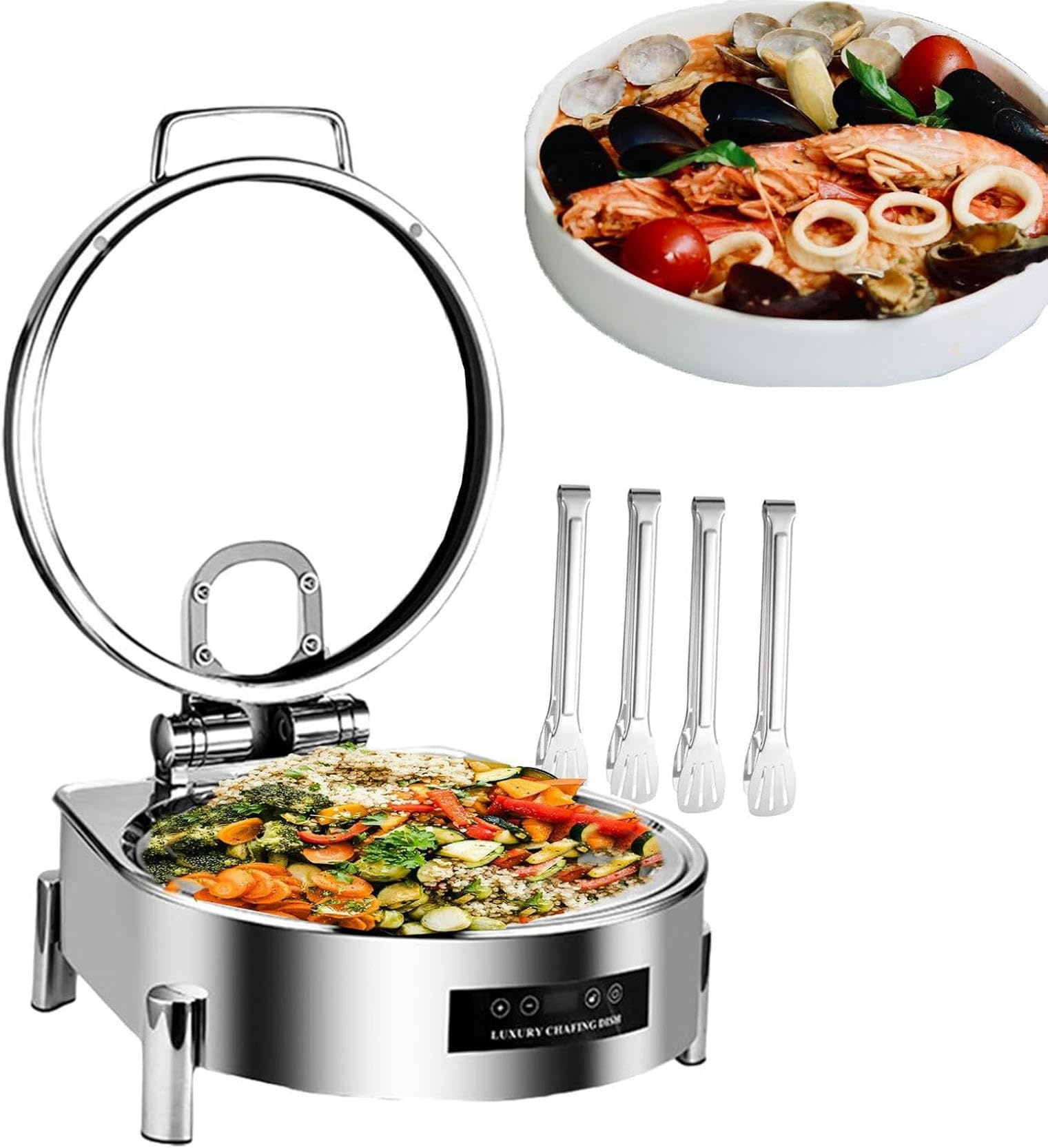 Calentador de platos de acero inoxidable, bandeja de calentamiento eléctrico para eventos de catering, capacidad, mantiene la comida caliente para fiestas