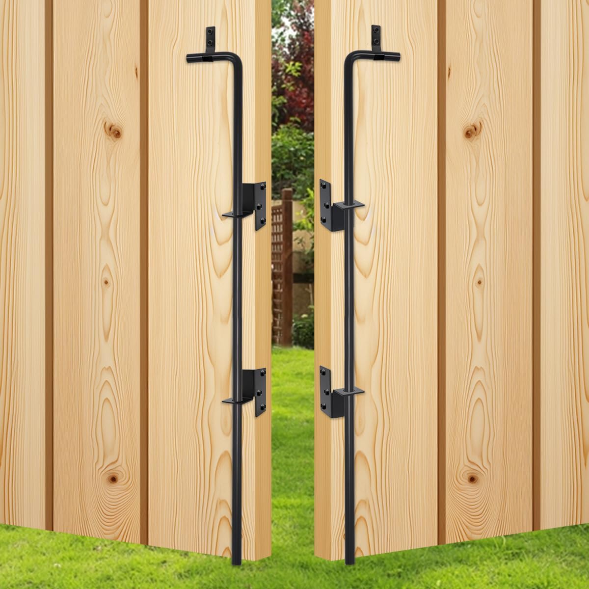 HANSHAN Cane Bolt Drop Rod Gate Drop Pin 36in Heavy Duty Steel-2 Pack