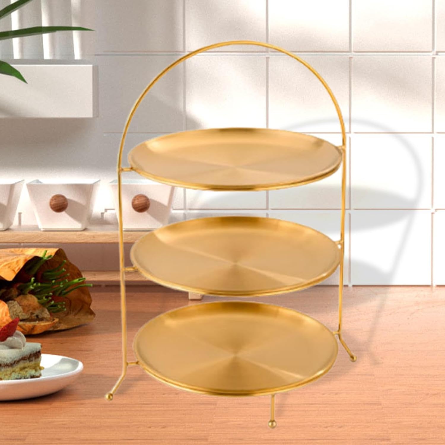 Fenteer Cupcake Stand Dessert Plate Candy Serving Rack, Table Display Tiered Cupcake Stand Tiered Serving Tray for Dining Room, 3 Layer 23cm