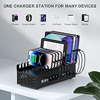 Vista 5 de 300W USB Charging Station, ALI SEA 22 Port USB Fast Charging Station for Multiple Devices, Multi Charger Station Organizer Compatible with