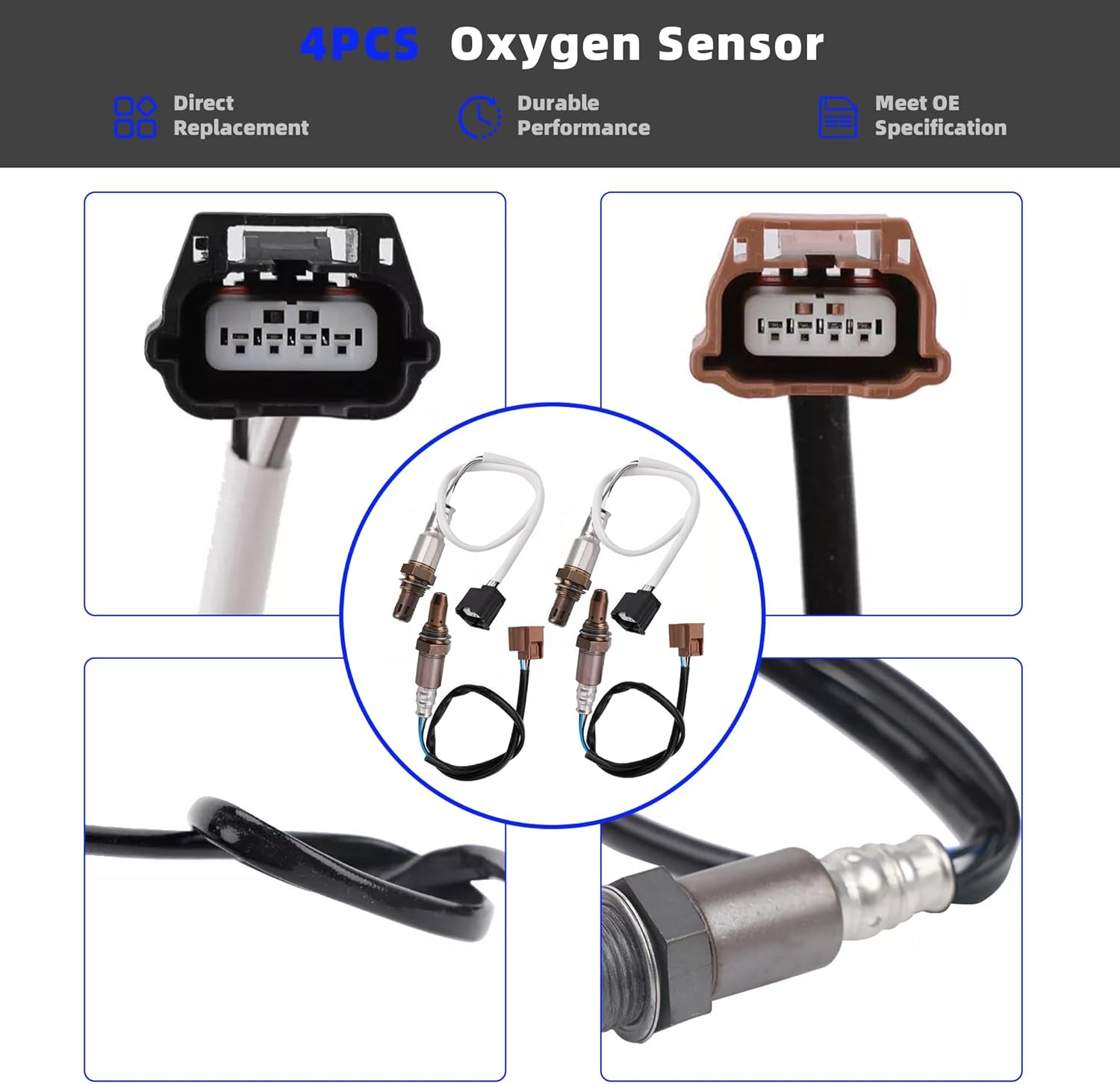 4PCS Oxygen Sensor Fit for Infiniti JX35 2013, QX60 2014, Nissan Altima Pathfinder 2013-2014, Quest 2014, V6 3.5L O2 Sensor Repalce# 234-9135 234-4595 234-4599 Upstream & Downstream