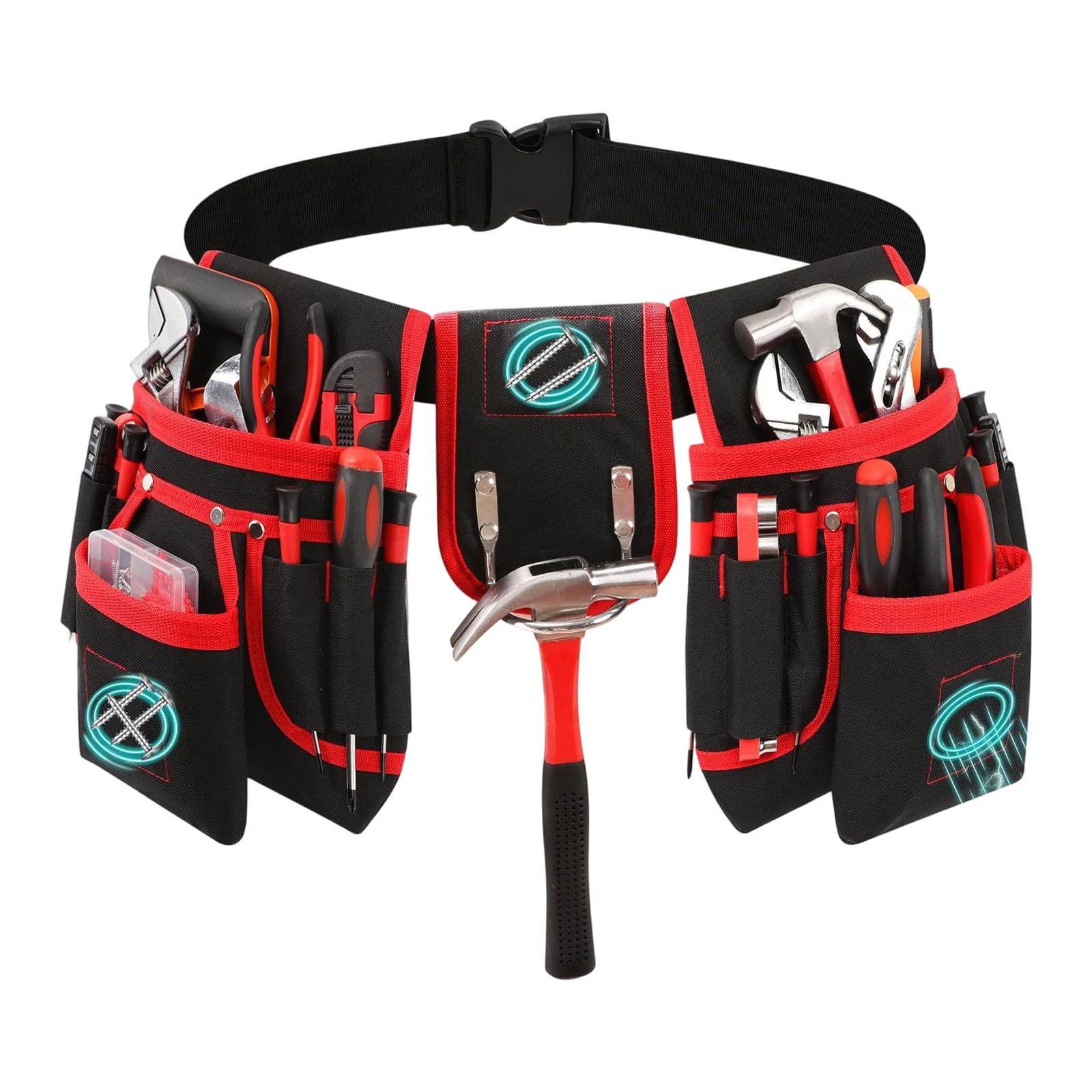 Tool Belt Magnet Area Storage Pouches with Adjustable Waist Strips Ideal for Tunnel Repairs Adjustable Tool Belt