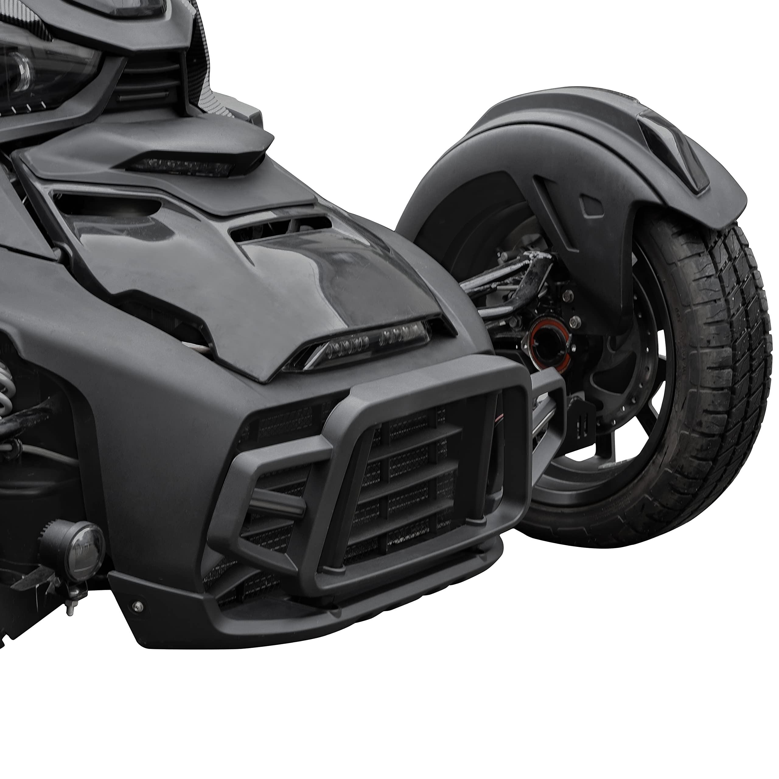 SAUTVS Protection de pare-chocs avant avec lumière LED pour Can-Am Ryker, profil avant avec lumière d'accentuation LED pour Can Am Ryker 600 900 Sport Rally tous modèles (remplace #219401108)