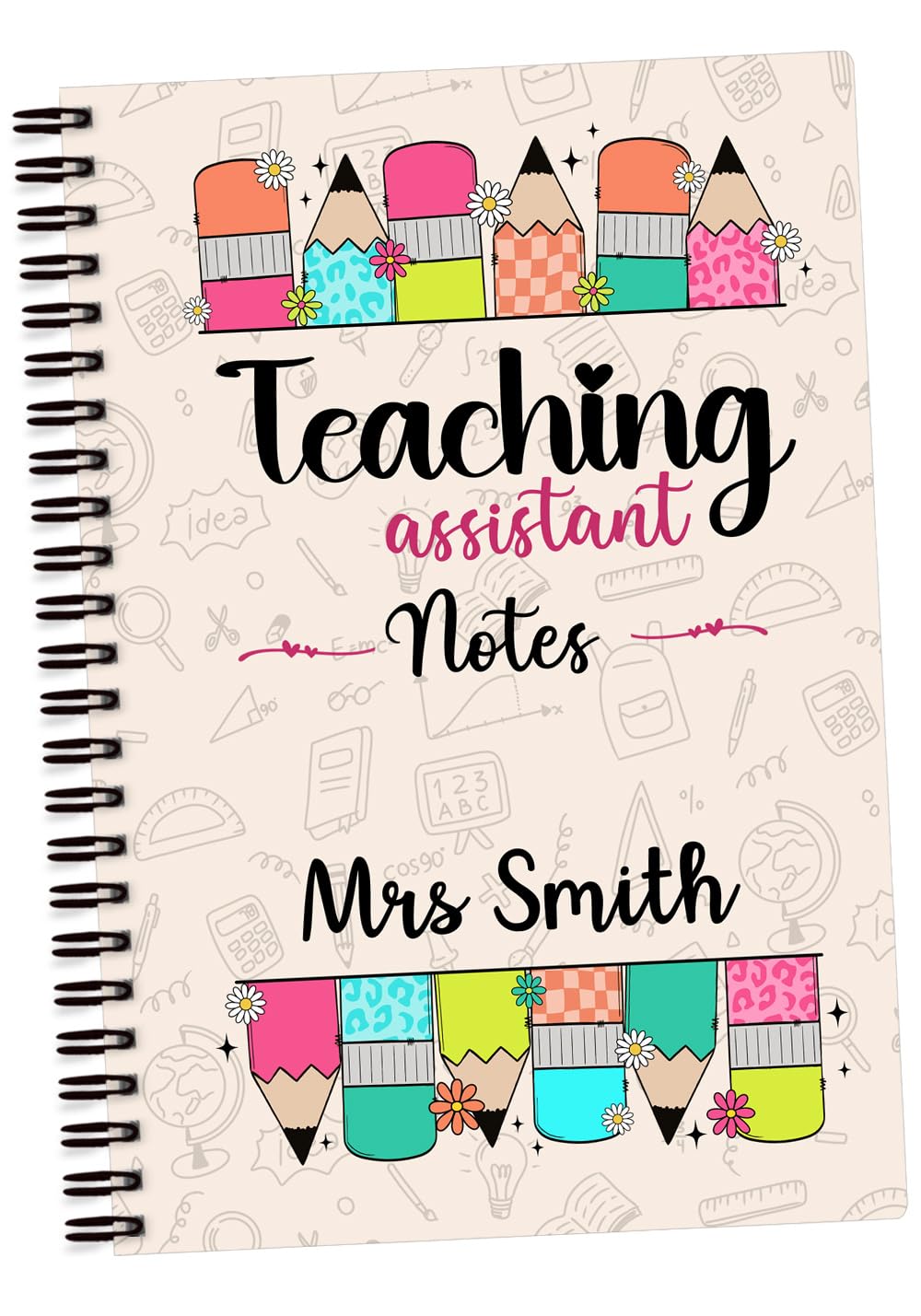 EnvyFone Personalised A5 Notebook - Teaching Assistant Notes - Add Name - Present, Thank You - Custom End of Year Leaving Appreciation Gift for TA or Colleague