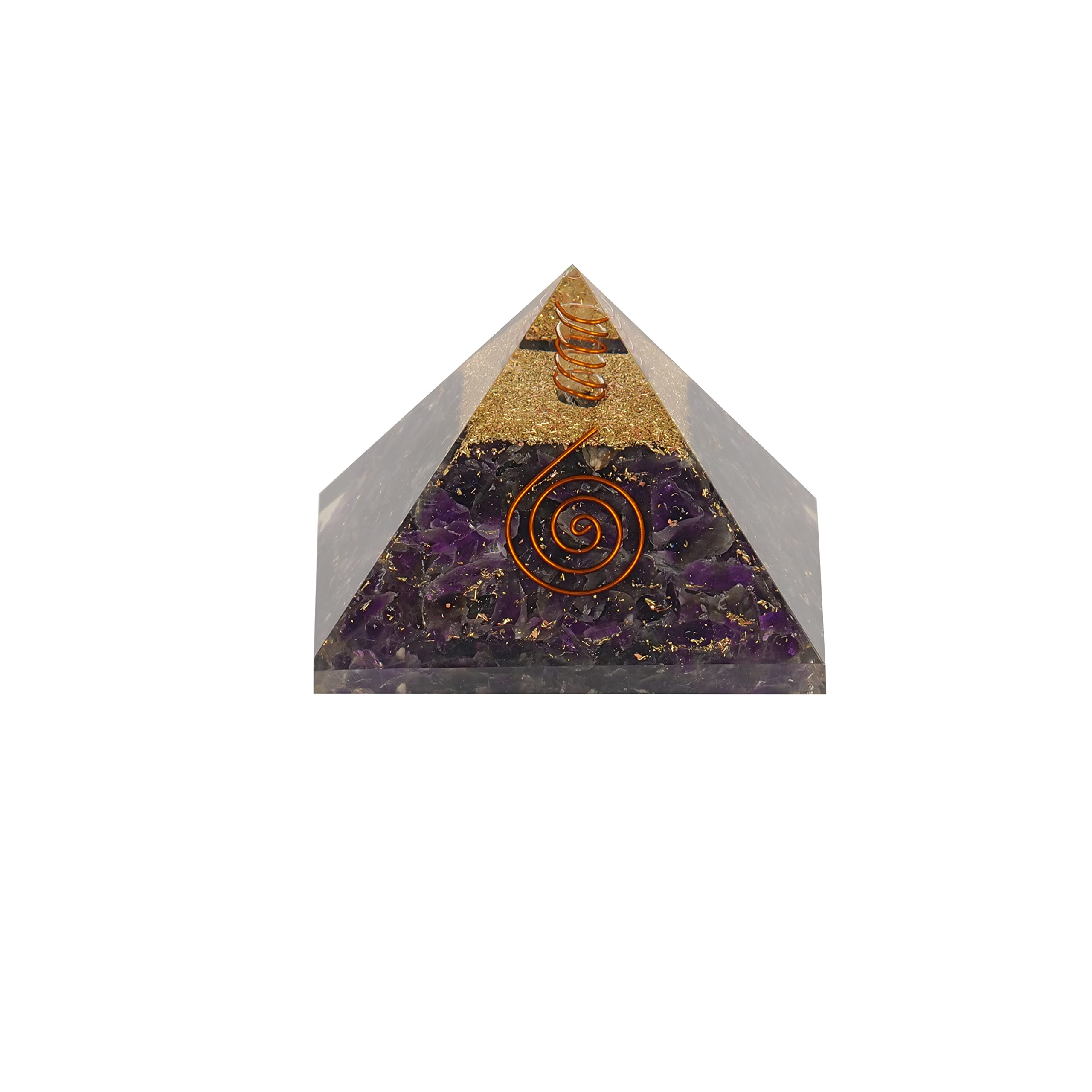 Orgone Pyramid Amethyst Crystal Stone Healing Pyramid for Positive Energy & Meditation Orgonite Pyramid Crystal Pyramid Energy Generator Pyramid for Protection & Spiritual Energy Crystal Home Décor