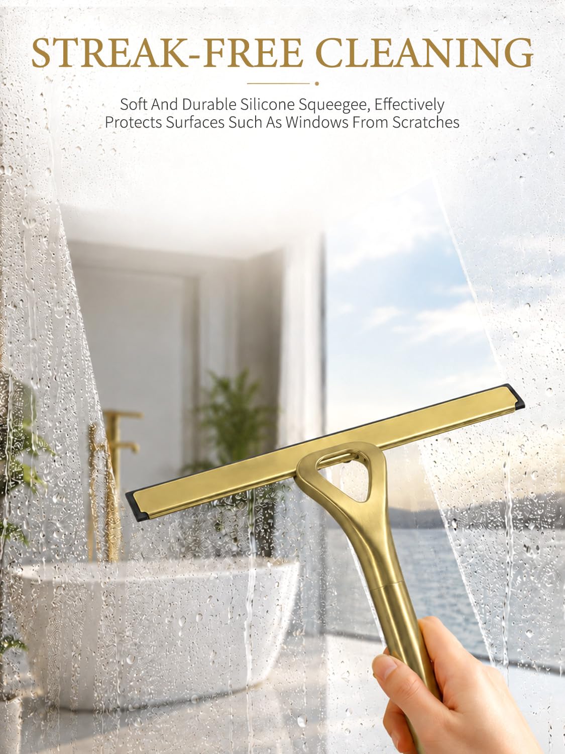 Duschabzieher für Glastüren, Edelstahl Duschabzieher, Fensterreinigungswerkzeuge für Glastüren, Auto, Glas, Badezimmer, Fenster, Küchenspiegel