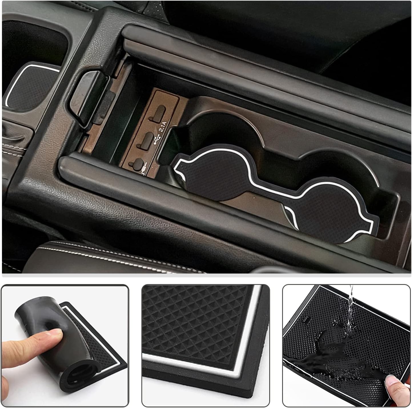 LFOTPP 2023 GR86 Car Door Slot Mat Accessories 2022 2023 Toyato GR86 ZN8 Gate Slot Mats Center Console Liners Mats Non-Slip Interior Trim Cup Holder Pads Mat 2022 GR86 Cushions Rubber Mat White