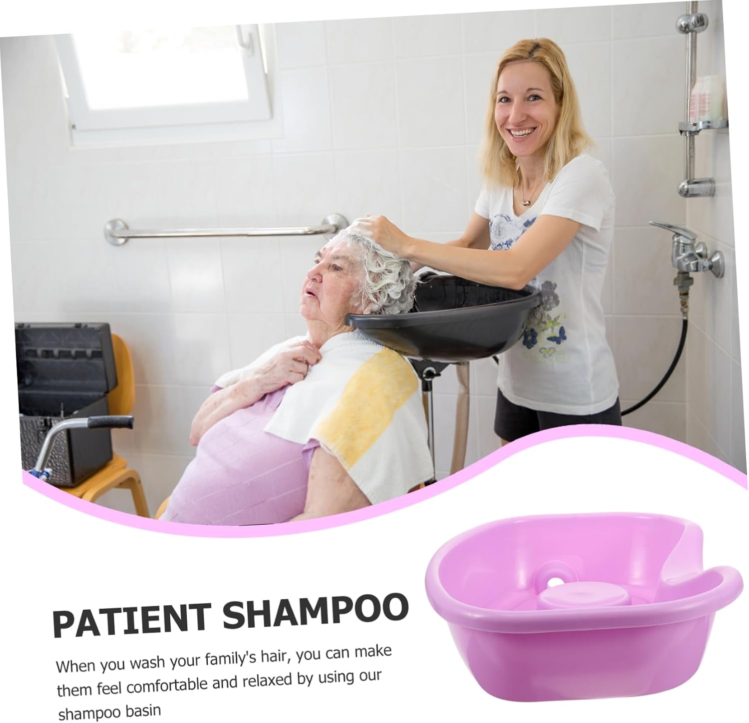 Elderly Care Hair Washing Bowl Bedside Shampoo Basin for Disabled Pregnant Women Neck Support