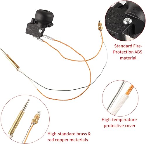 Miniatura 4 de NEWREACH Termopar e interruptor de inclinación para calentador de patio al aire libre, interruptor de descarga para calentador de patio de gas