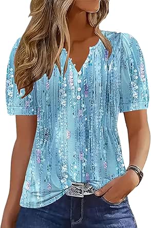 ETCYY Womens Summer Tops 2025 Trendy Casual Spring Striped