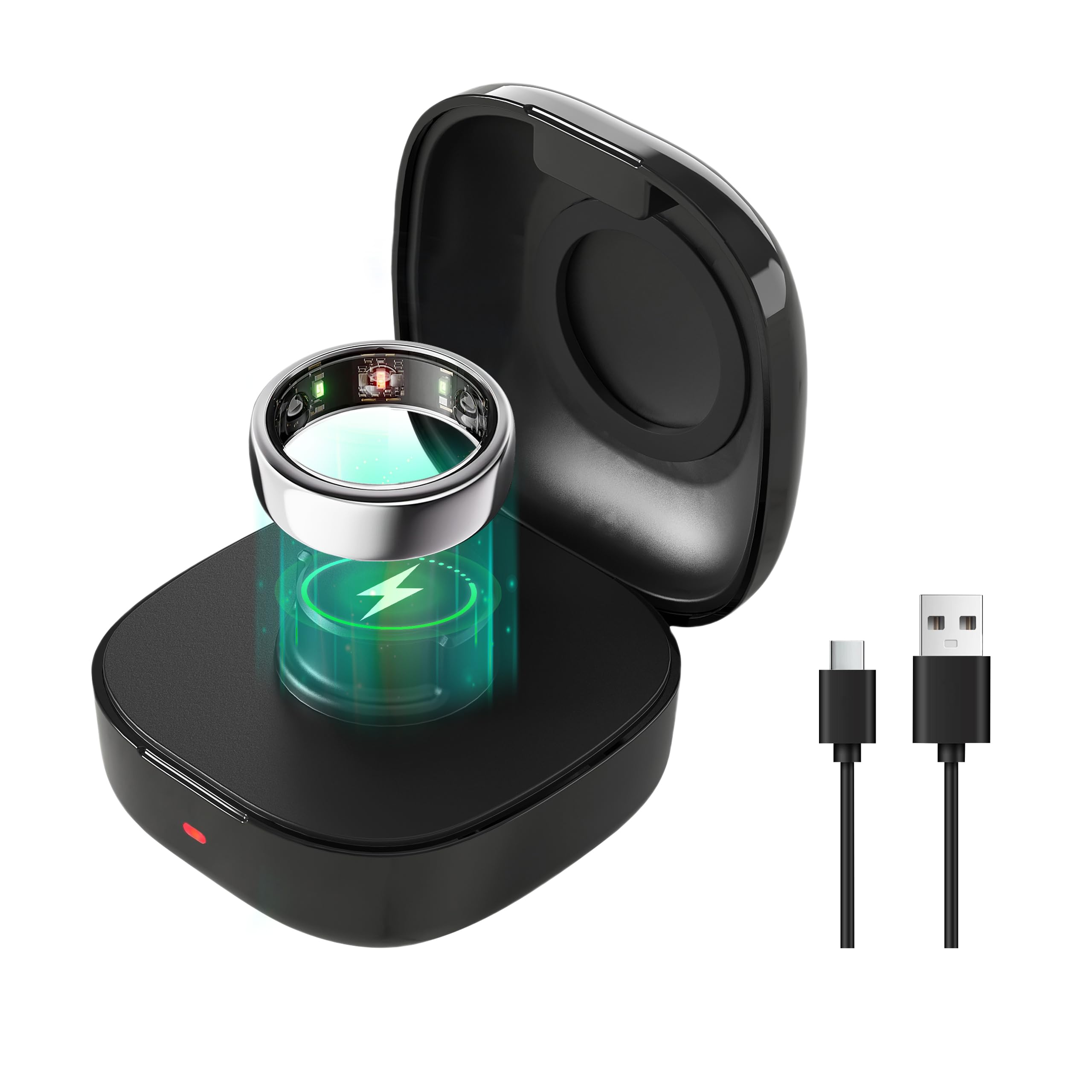 Funda de carga compatible con Oura Ring Gen3 Charger Small Portable Travel Charging Box, cargador inalámbrico portátil para Oura Ring 3 Heritage/Horizon (tamaño 11)