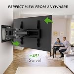 TV Wall Mount for 32-65 Inch, Mount with Swivel and Tilt, Full Motion TV Bracket with Articulating Dual Arms, Fits 16inch Studs, Max VESA 400X400 mm