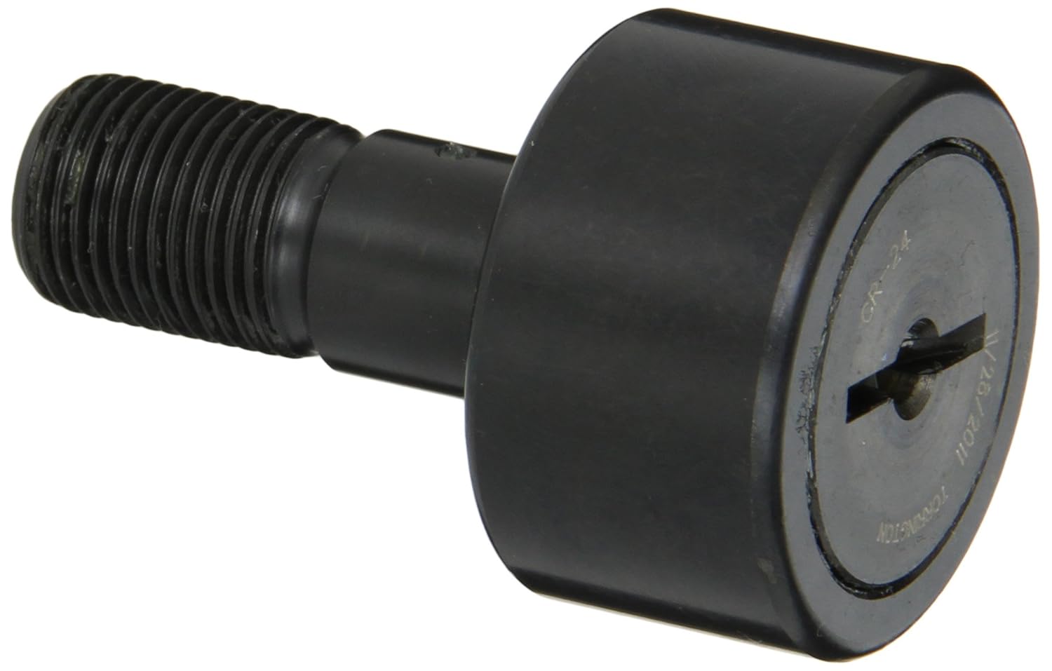 Koyo CR-24 Track Roller, Standard Stud, Unsealed/Slotted, Inch, Steel, 1-1/2" Roller Diameter, 0.875" Roller Width, 1-1/2" Stud Length, 5/8" Thread Size, 2-13/32" Overall Length, 0.625" Stud Diameter