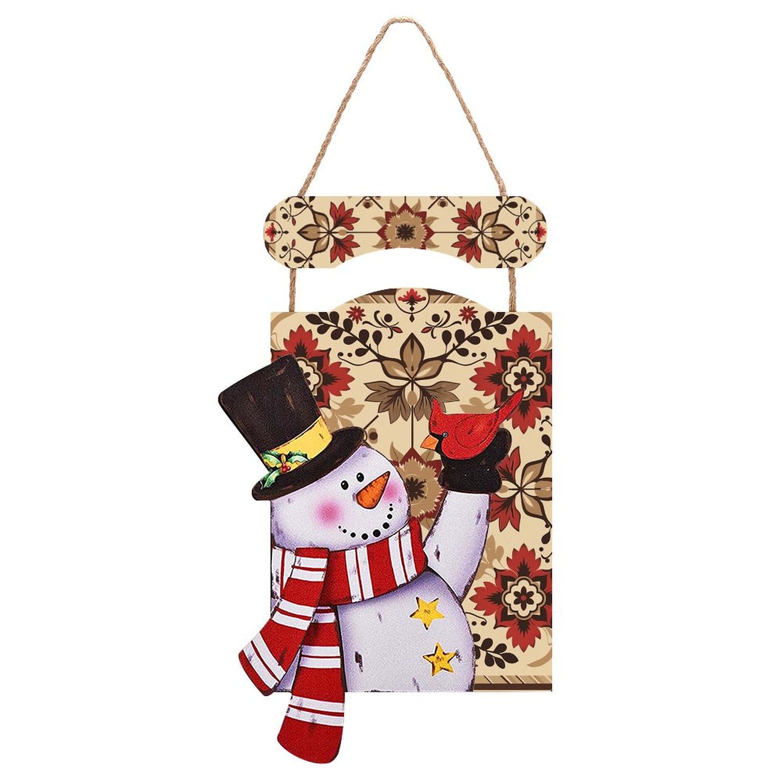 Peinture de Noël en bois bonhomme de neige à suspendre le cadeau idéal pour les fêtes