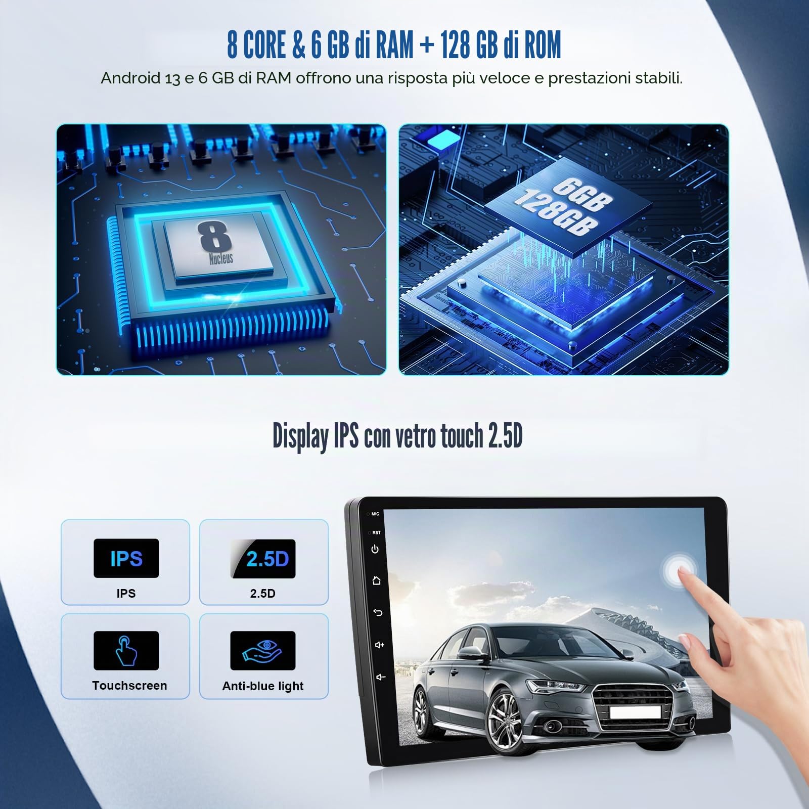 SIXWIN 8 Core 6+128GB Android 15 Autoradio per Suzuki Swift 2011-2017 Suzuki Ertiga 2012-2017 con CarPlay/Android/DSP, 9" HD Schermo Navigatore GPS WiFi BT USB FM RDS Radio Mirror Link+32 band EQ