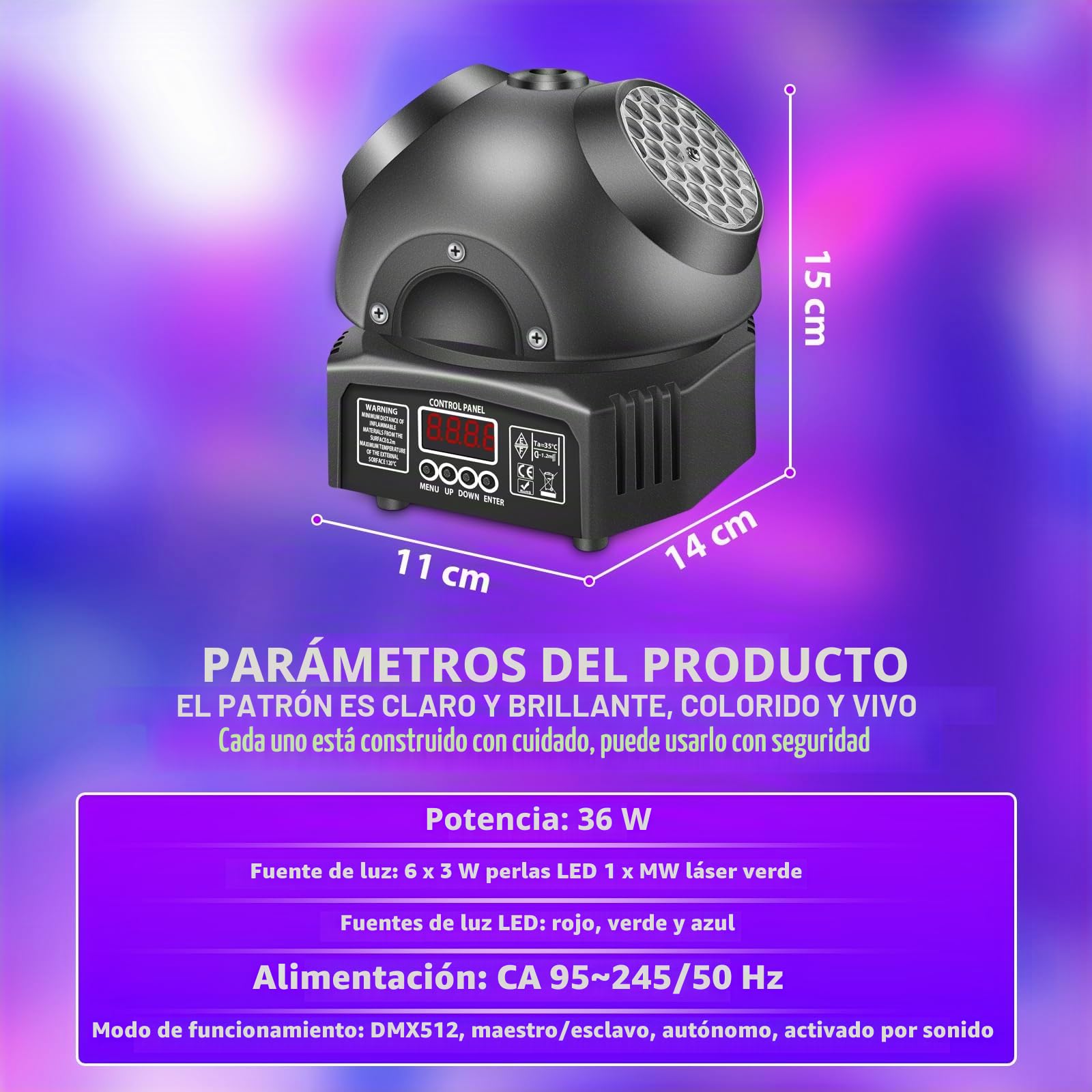 Luz discoteca, T115 luz para fiestas, con luz led RGB, proyector de DJ, control musical, luces DMX, para KTV, reuniones de familia, bodas, cumpleaños, Halloween