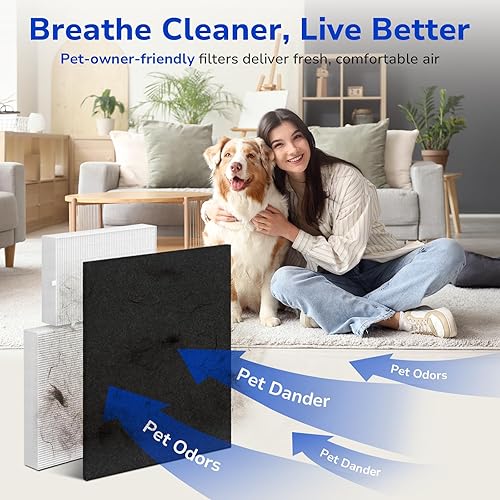 Miniatura 6 de Kit de filtro de repuesto HPA300 compatible con purificadores de aire Honeywell HPA300, 3 filtros HEPA R y 4 prefiltros A