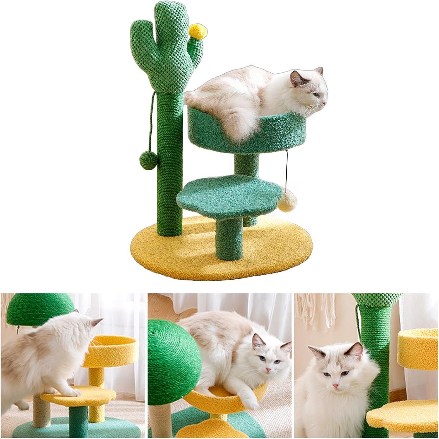 Toy Kitten Sisal Rope Post Interactive Pet Product Scratcher Pet Cats with Hanging