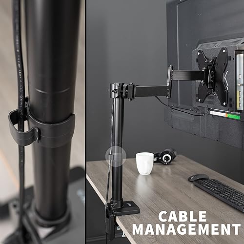 Miniatura 6 de VIVO STAND-V155M - Soporte de escritorio de pantalla ultra ancha para pantallas de hasta 55 pulgadas soporte de televisión individual ajustable de
