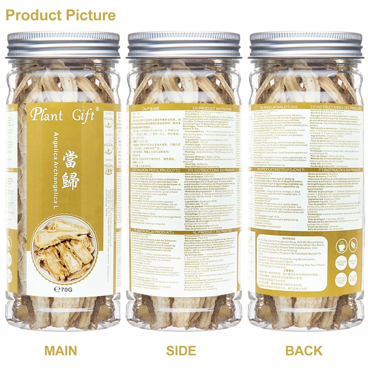 100% Dried Angelica Root Slices 2.46oz/70g 当归 當歸 Tè Dang Gui erbe essiccate cinesi Angelica Sinensis Dong Quai tè naturale di erbe, senza additivi, senza zolfo