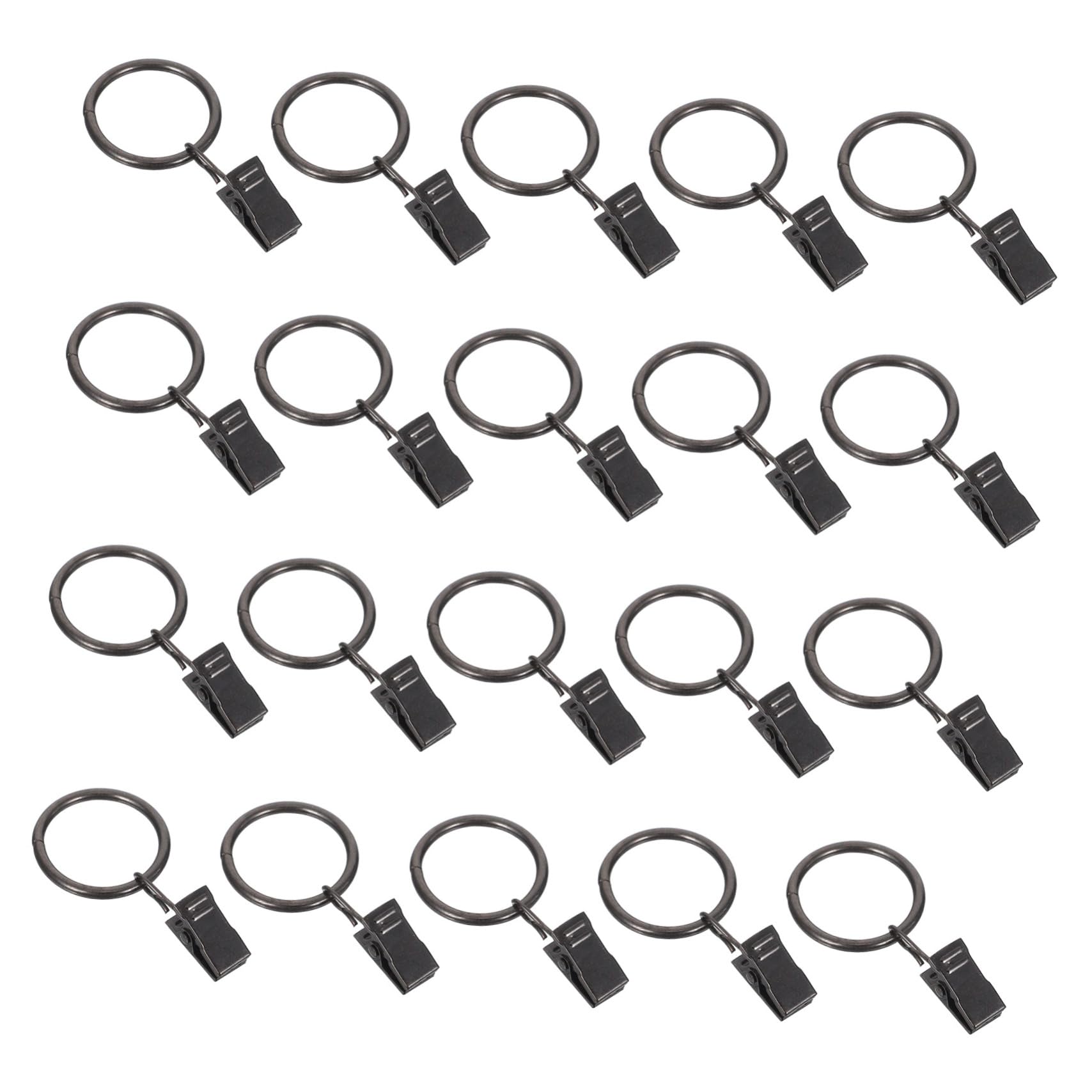VALICLUD 20pcs Curtain Hooks: Stainless Steel Rings Clips - Detachable Drapery Hooks for Hanging - Bath Curtain for Living Room Bedroom