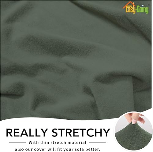 Miniatura 6 de Easy-Going - Funda elástica de forro polar para sofá, de spandex, antideslizante, suave, funda de sofá, protector de muebles lavable con espuma