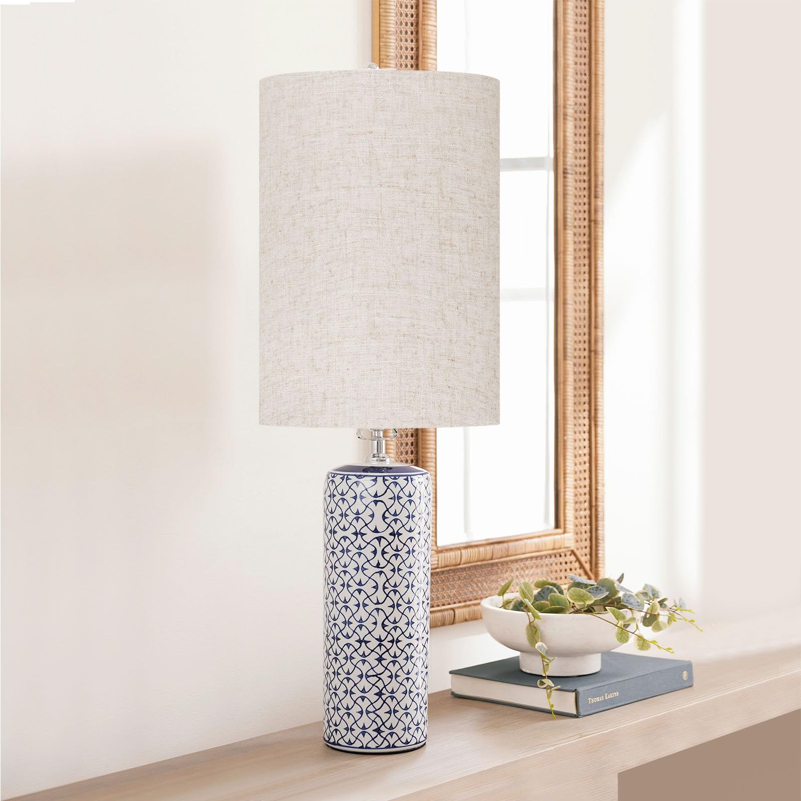 Set Of 2 Large Drum Lampshades – 10x10x13 Inch, Beige Linen Fabric, Easy Assembly, Fits Table & Floor Lamps