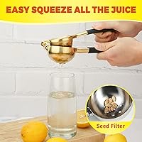 Vista 5 de SHIKORI Lemon Squeezer, Large Heavy Duty Handhelp Juicer for Lemon, Stainless Steel Hand Press Citrus Juicer, Lime Squeezer Bar Tool, Manual Citrus