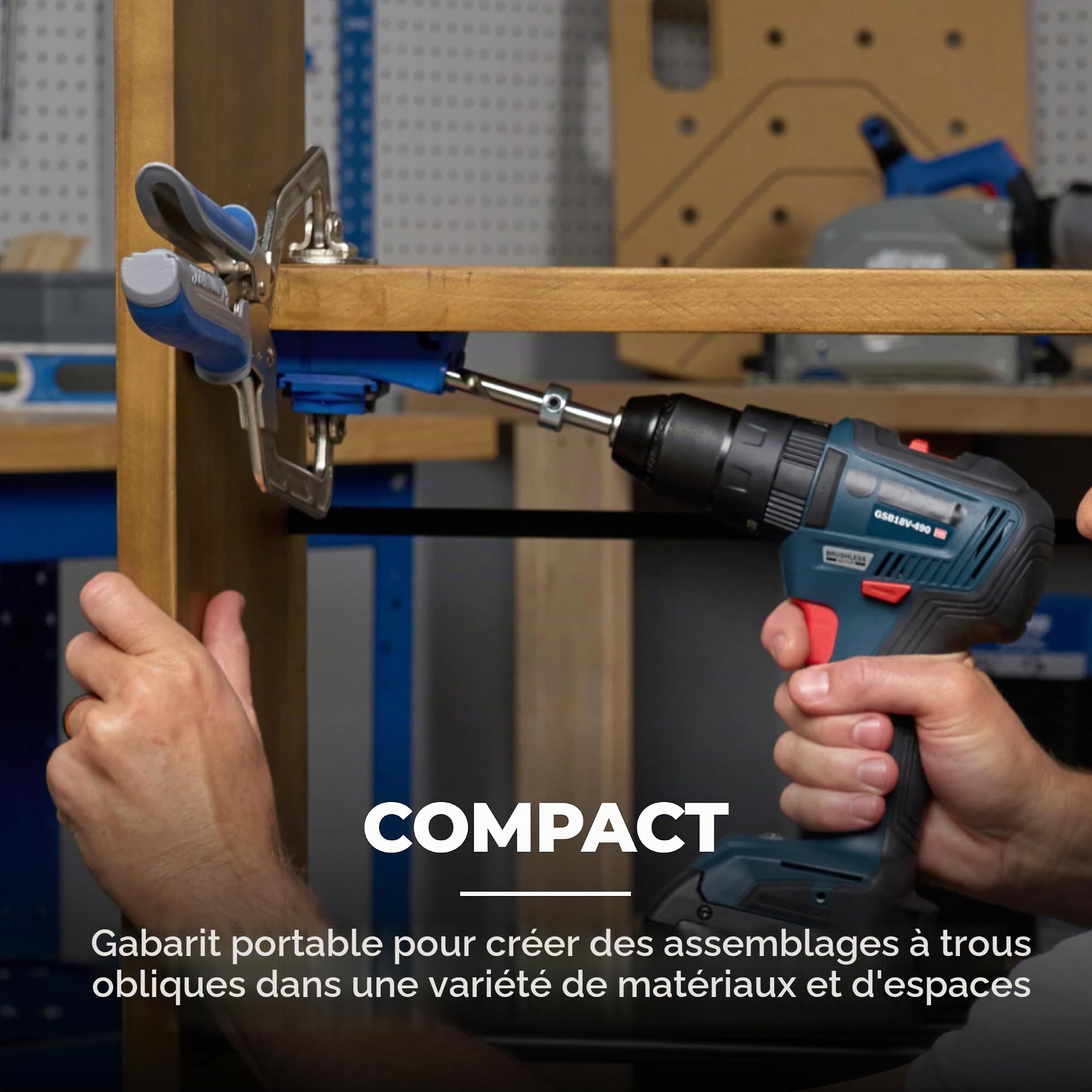 KREG Gabarit de poche durable 320 avec pince frontale classique de 5,1 cm – Comprend des pinces à bois pour le travail du bois et les espaces restreints – Pour matériaux de 1,27 cm à 3,8 cm