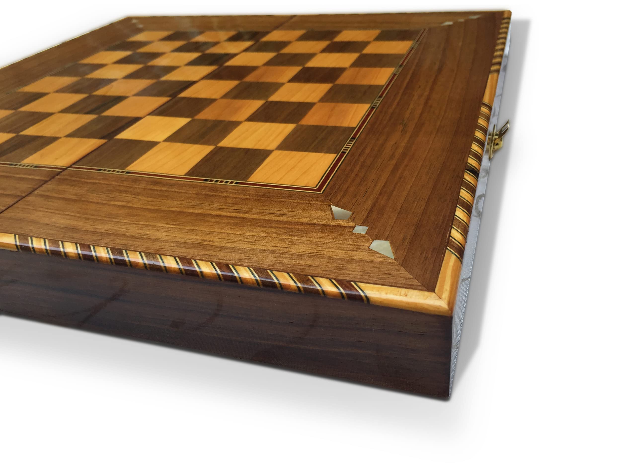 Elessar Novità 40 x 40 cm in legno Backgammon/scacchi DAMA,Tavla,Artigianale Artigianale Piano BK 40 con 30 mattoncini in legno Backgammon e scacchi in legno