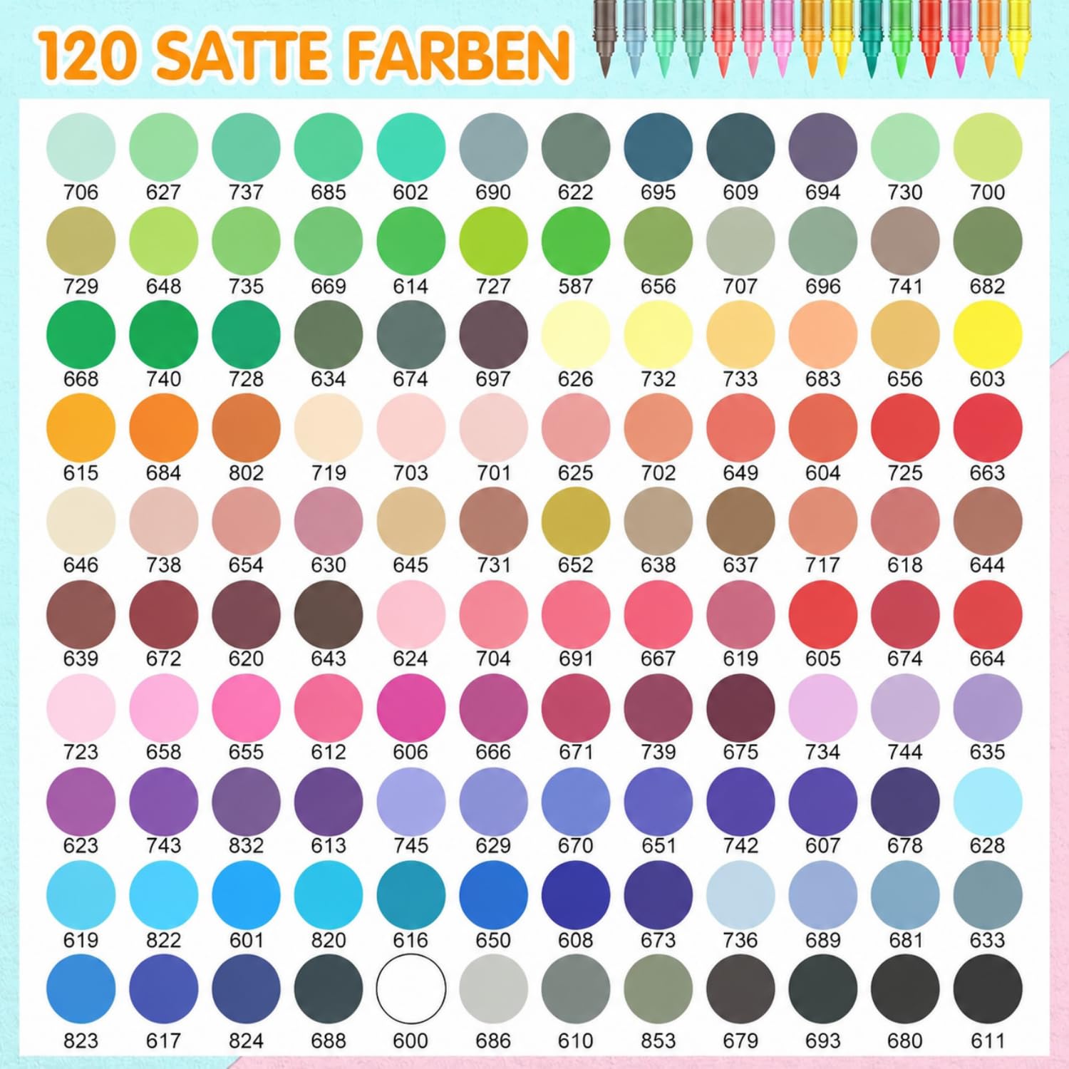Efimeso 120 Farben Acrylstifte für Steine Wasserfest,Pinselmalstifte auf Wasserbasis Acrylic Paint Marker Acrylmalstifte für Holz, Leinwand, Holz, Stein, Keramik, Glas, Stoff