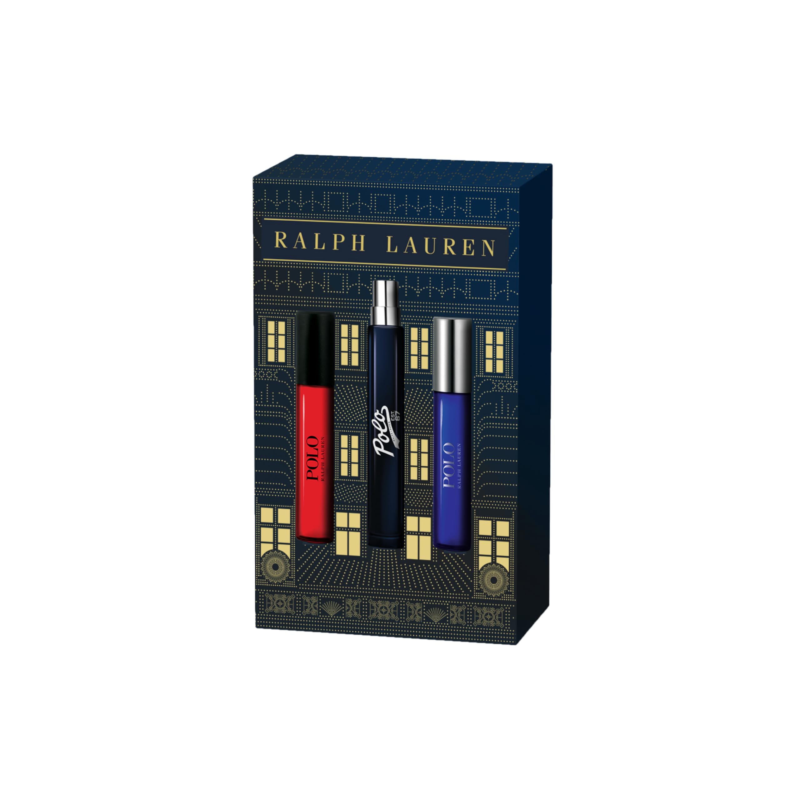 RALPH LAUREN FRAGRANCES World of Polo Discovery Fragrance Set - Polo Red, Polo Blue, & Polo 67 - Eau de Toilette - 3-Piece Gift Set - Travel Size - 0.3 Fl Oz Each