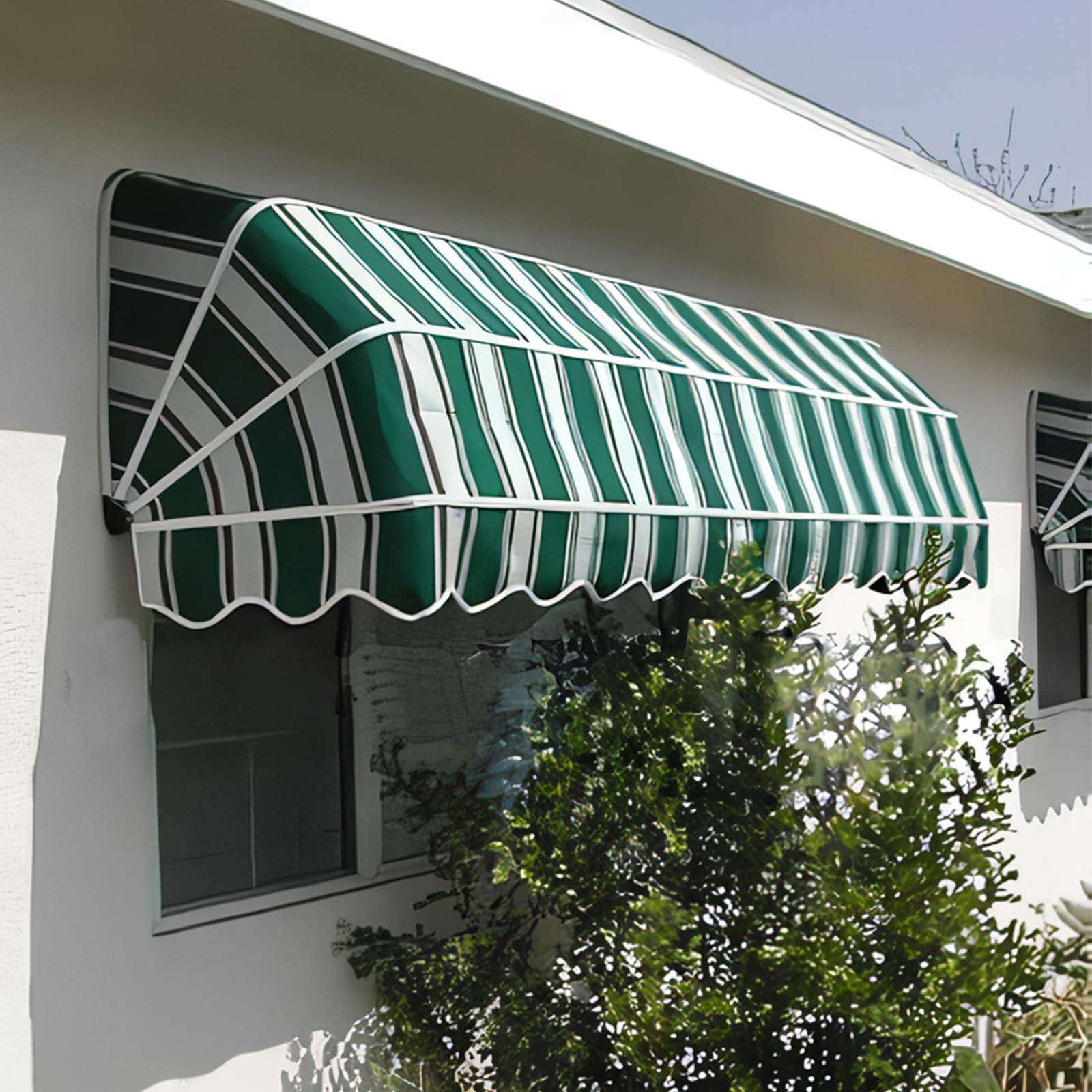 French Curved Awning, Patio Manual Awning Folding Canopy Sun Shade Shelter, UV Rain Snow Protection, Canopies Manual Retractable Roofing Rain Shelter for Outdoor Window Awnings Garden Balcony Porch