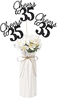 Vista 47 de Gexolenu Cheers to 21, paquete de 10 piezas de centros de mesa de cumpleaños número 21 con purpurina negra de doble cara para mesas, palitos