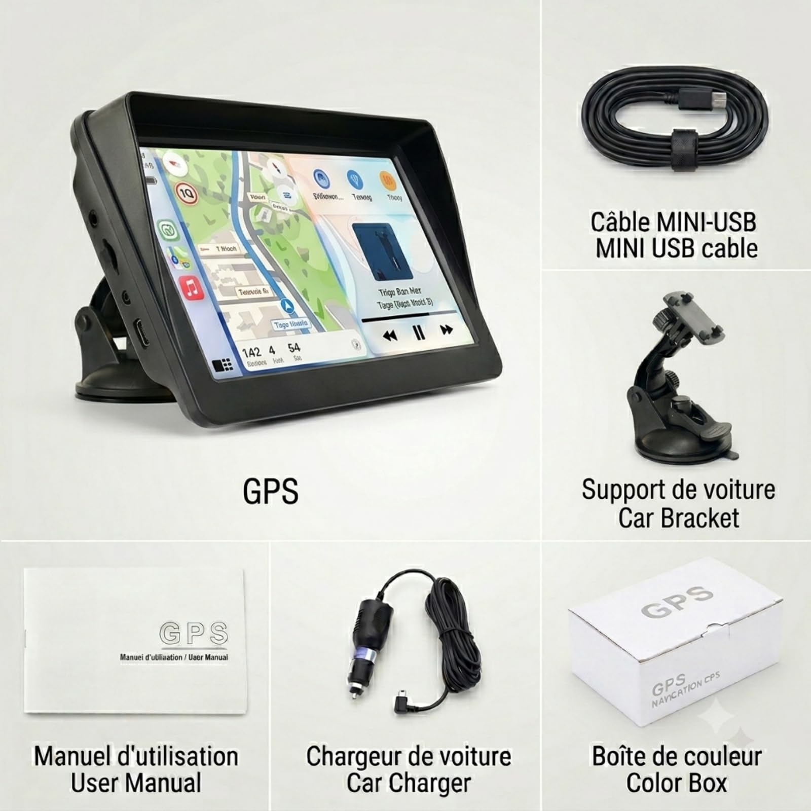 GPS Poids Lourds & Camping-Car 7", Navigation Europe 2026 Hors Ligne, Alertes Radars, Guidage Vocal, Transmetteur FM, Écran Tactile Capacitif Haute Sensibilité, Mise à Jour Gratuite à Vie