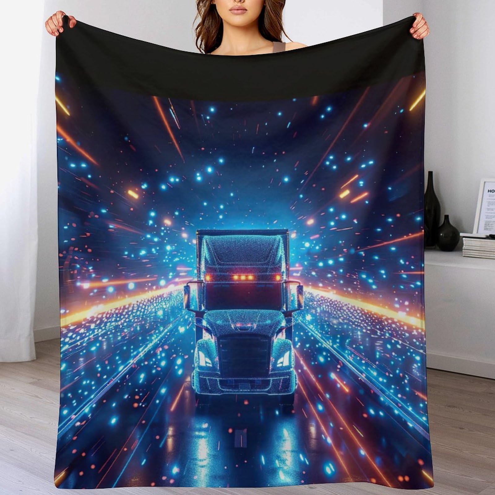 Couverture camion flannel pour voyager confortablement en lit ou canapé