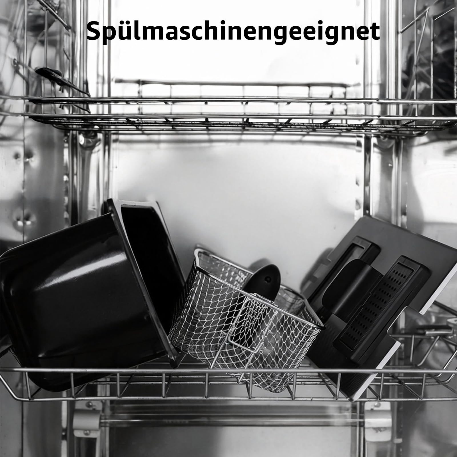 Aigostar Slater - Fritteuse mit öl-3L, 2200 W friteuse mit fett Staubschutzdeckel inkl. Sichtfenster, stufenloser Temperaturregler bis 190°C, Abnehmbare Teile, Einfach zu Reinigen, knusprige Pommes