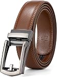 JASGOOD Ratchet Belts Men, Real Ratchet Dress Belt for Men with Automatic Buckle Adjustable Trim to fit 1 1/8” Width
