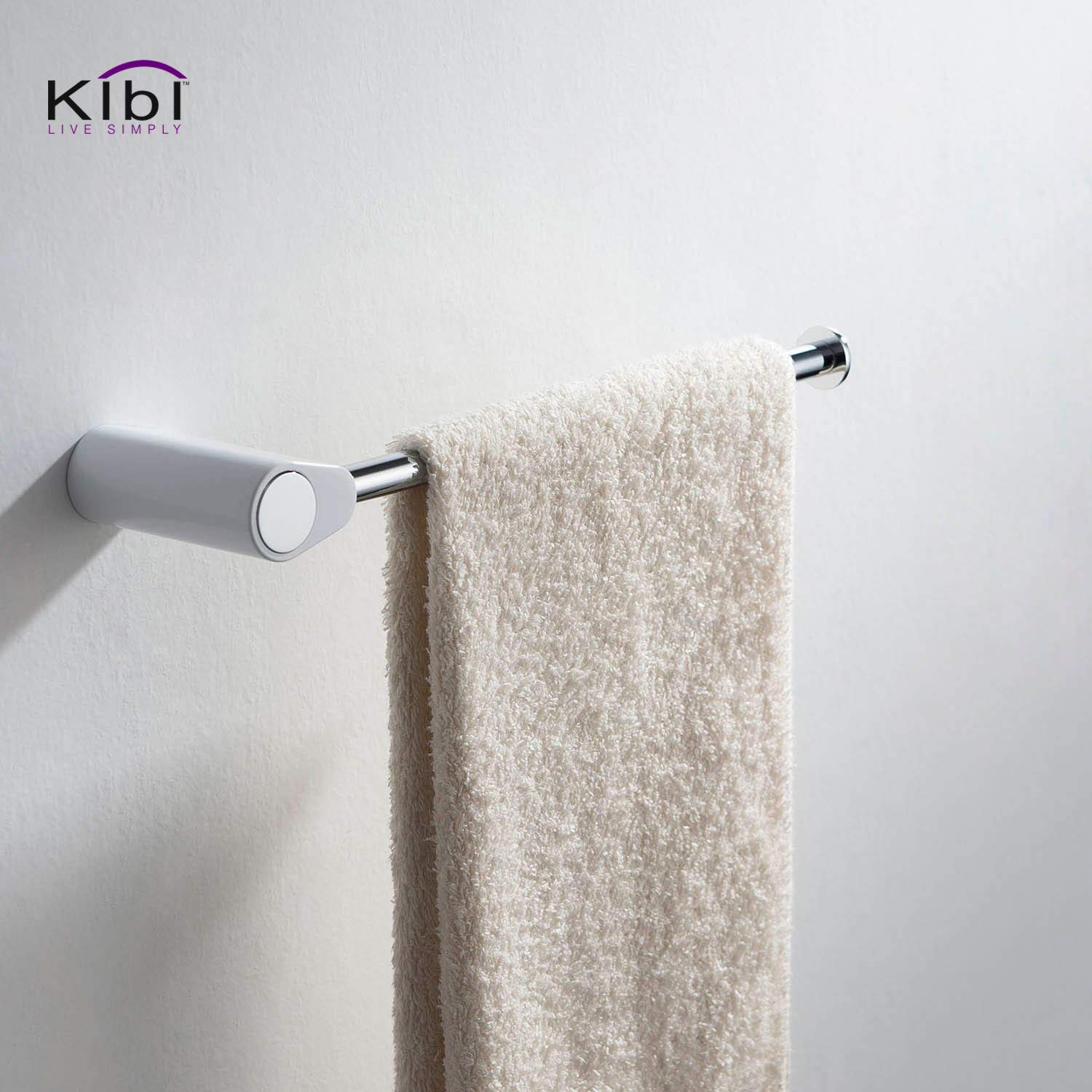 KIBI Volcano 11 Inch Hand Towel Bar – Chrome White Wall Mounted Stainless Steel Towel Holder for Bathroom – Modern Space-Saving Towel Rack for Hand Towels (KBA1303)