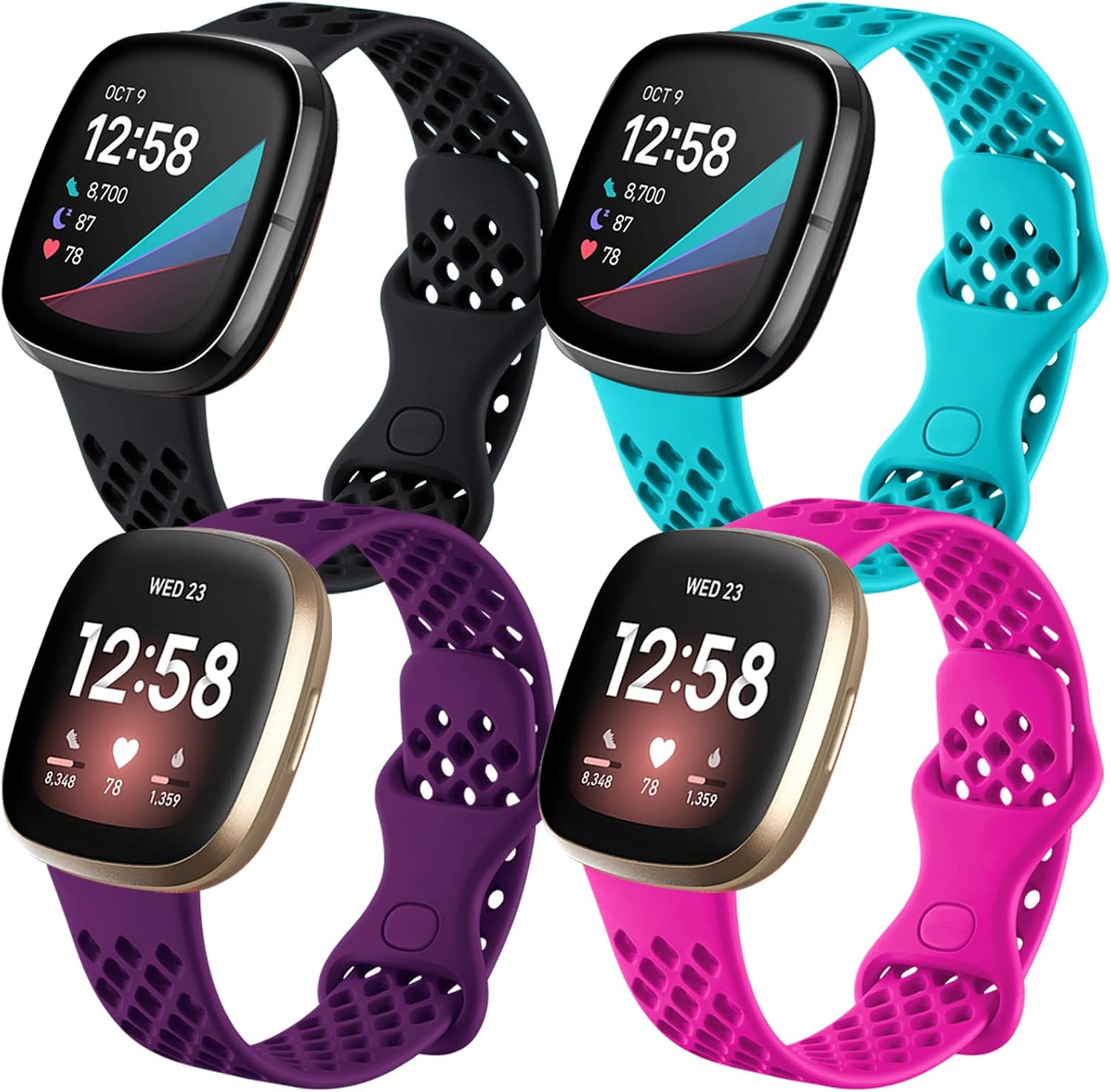 Amazon.com: Maledan Compatible with Fitbit Versa 3 & Versa 4 Bands for ...