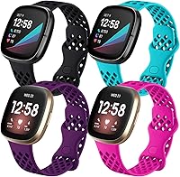 Vista 12 de Maledan Compatible con Fitbit Sense Band Fitbit Versa 3 Band Fitbit Sense 2 Band Fitbit Versa 4 Bandas, correa de reloj deportiva impermeable