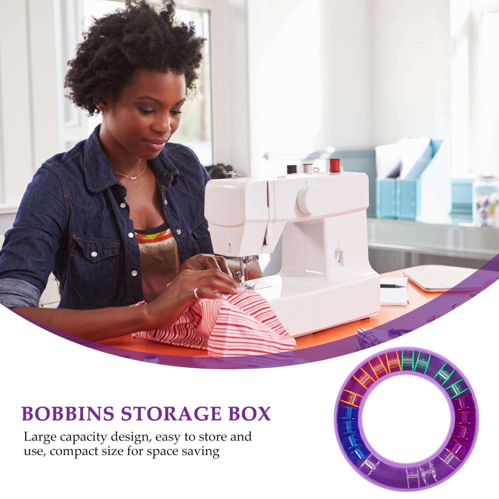 Lurrose 5 Set Scatola per riporre la bobina della macchina da cucire display lucido perni più caldo ab per amiche accessori cucito custodie per bobine custodia della bobina plastica
